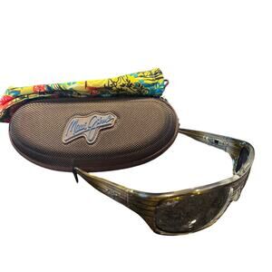 Maui Jim Surf Rider 261-11D  Sunglasses Brown Rootbeer Frame Gray Lenses w/ Case
